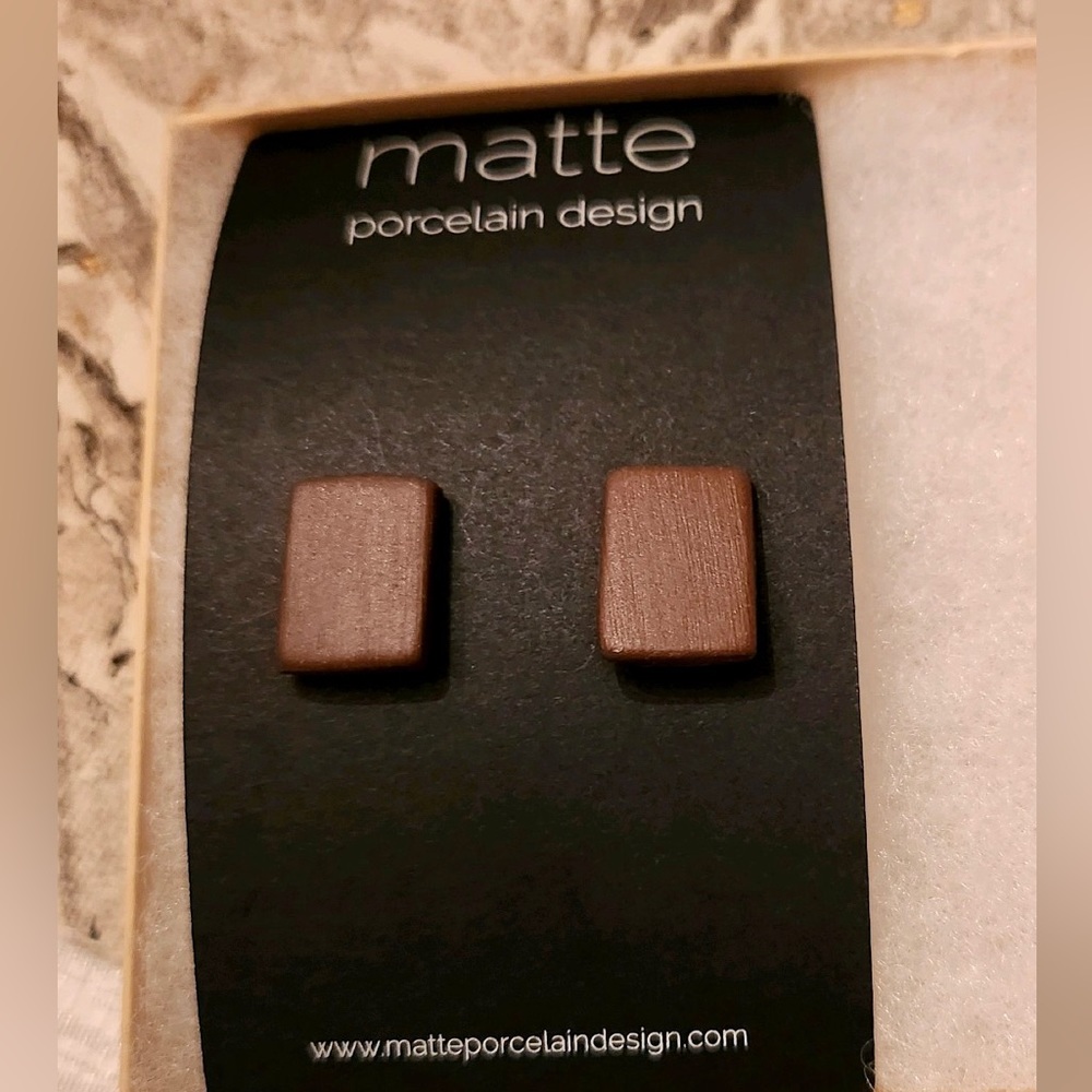 Matte porcelain earrings
